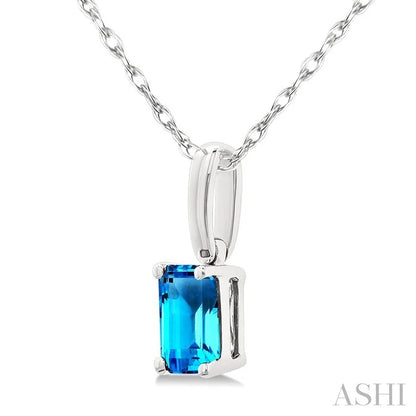 Emerald Shape Gemstone Solitaire Pendant