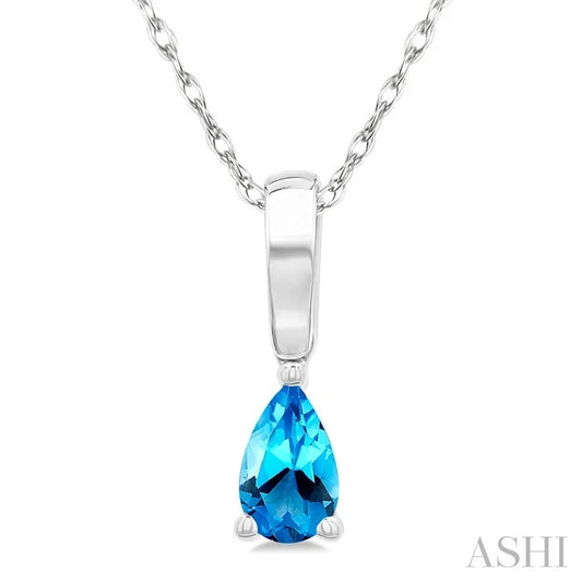 Pear Shape Gemstone Solitaire Pendant