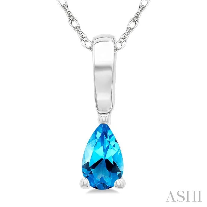 Pear Shape Gemstone Solitaire Pendant