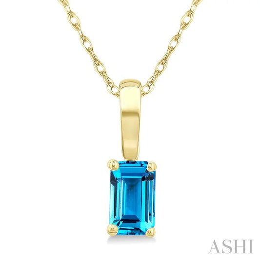 Emerald Shape Gemstone Solitaire Pendant