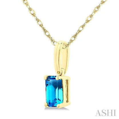 Emerald Shape Gemstone Solitaire Pendant
