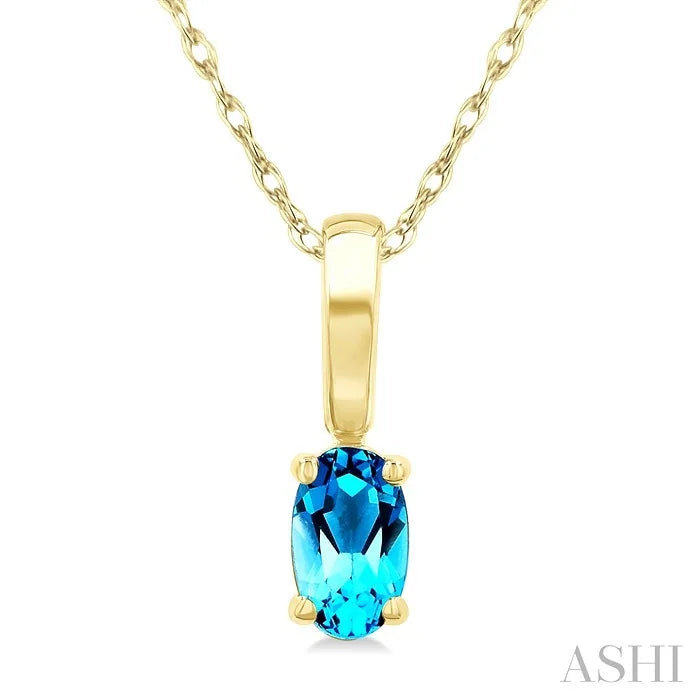 Oval Shape Gemstone Solitaire Pendant