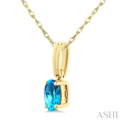 Oval Shape Gemstone Solitaire Pendant