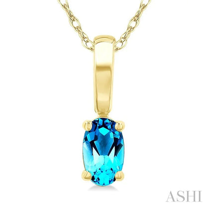 Oval Shape Gemstone Solitaire Pendant