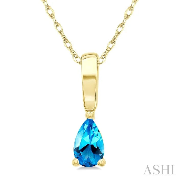 Pear Shape Gemstone Solitaire Pendant