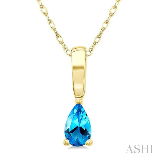 Pear Shape Gemstone Solitaire Pendant