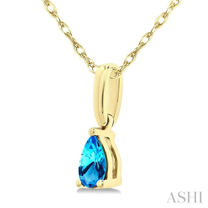 Pear Shape Gemstone Solitaire Pendant