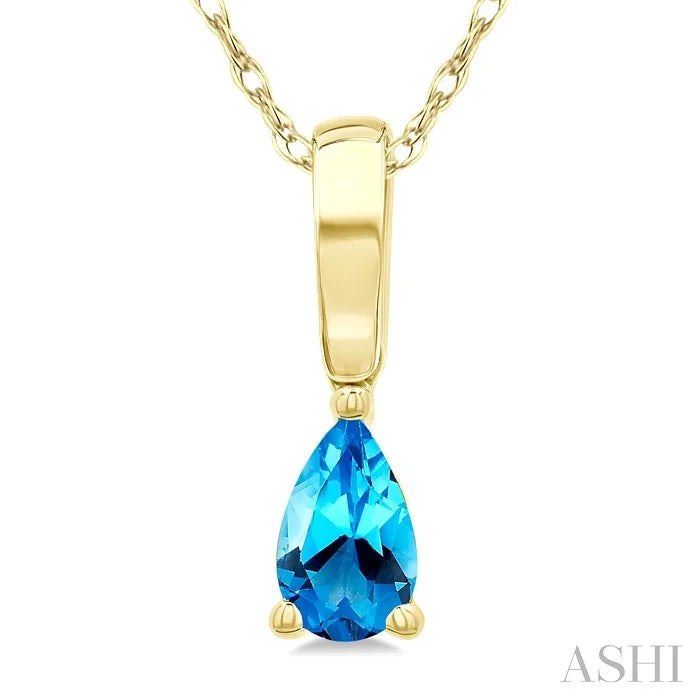 Pear Shape Gemstone Solitaire Pendant