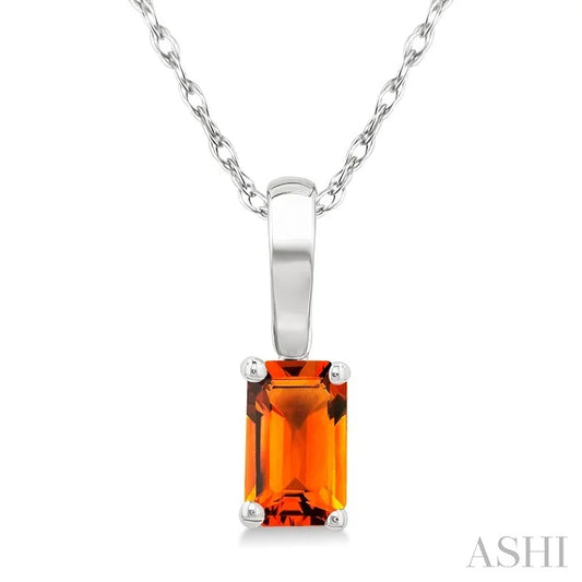 Emerald Shape Gemstone Solitaire Pendant