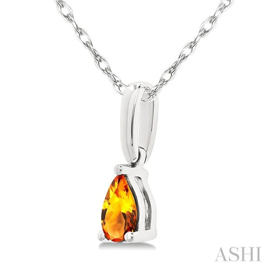 Pear Shape Gemstone Solitaire Pendant