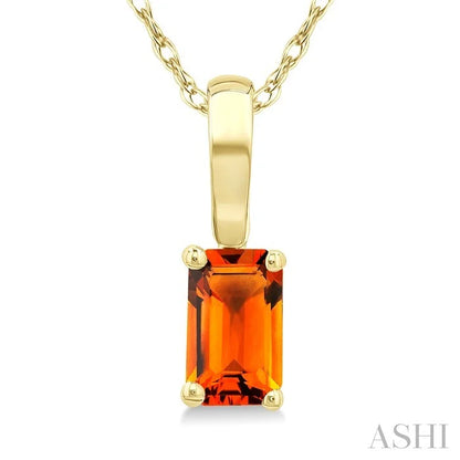 Emerald Shape Gemstone Solitaire Pendant