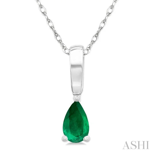 Pear Shape Gemstone Solitaire Pendant