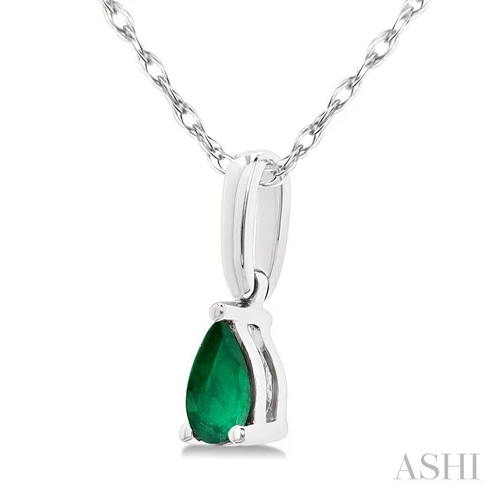 Pear Shape Gemstone Solitaire Pendant