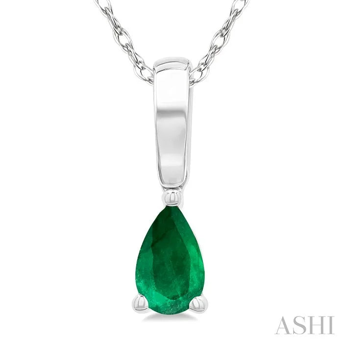 Pear Shape Gemstone Solitaire Pendant