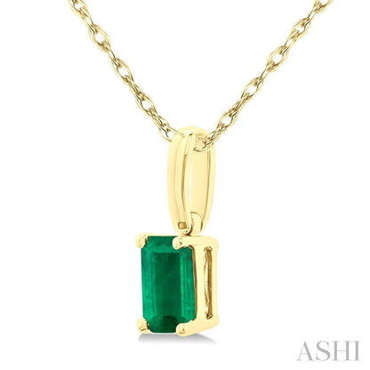 Emerald Shape Gemstone Solitaire Pendant