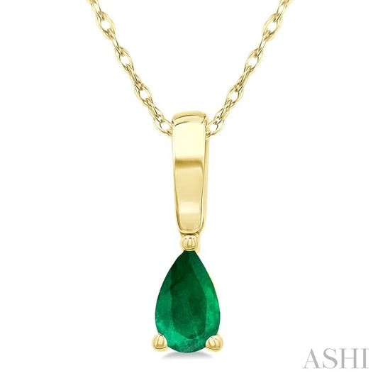 Pear Shape Gemstone Solitaire Pendant