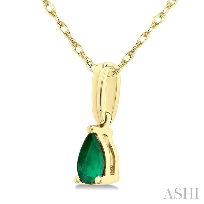 Pear Shape Gemstone Solitaire Pendant