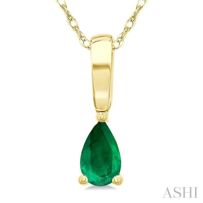 Pear Shape Gemstone Solitaire Pendant