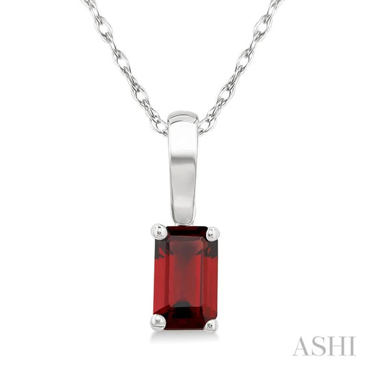 Emerald Shape Gemstone Solitaire Pendant