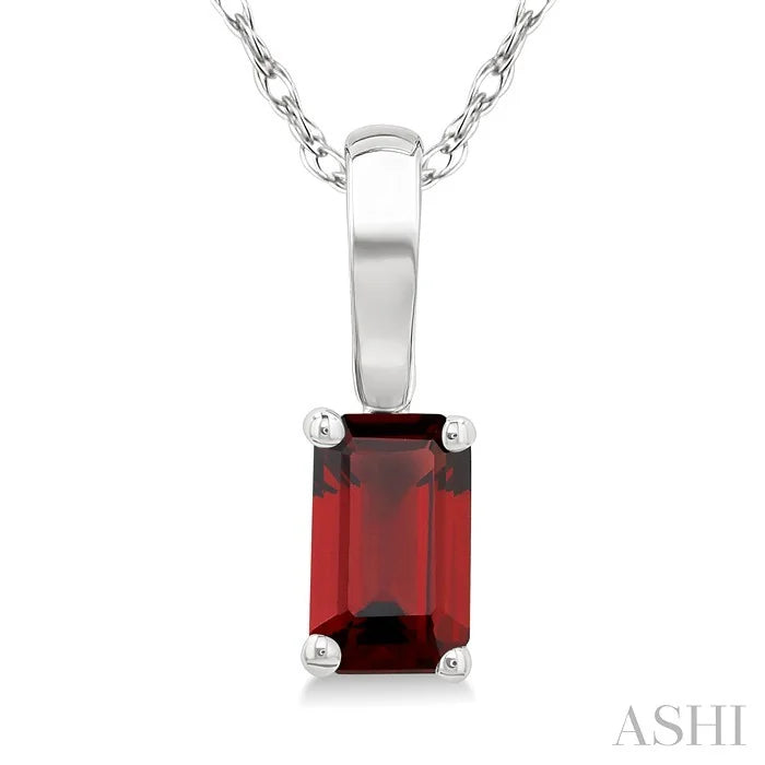 Emerald Shape Gemstone Solitaire Pendant
