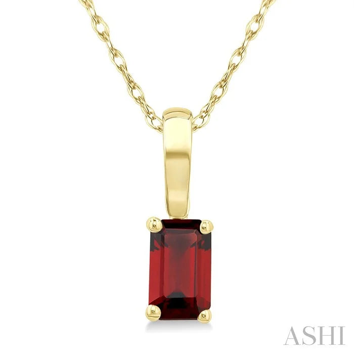 Emerald Shape Gemstone Solitaire Pendant