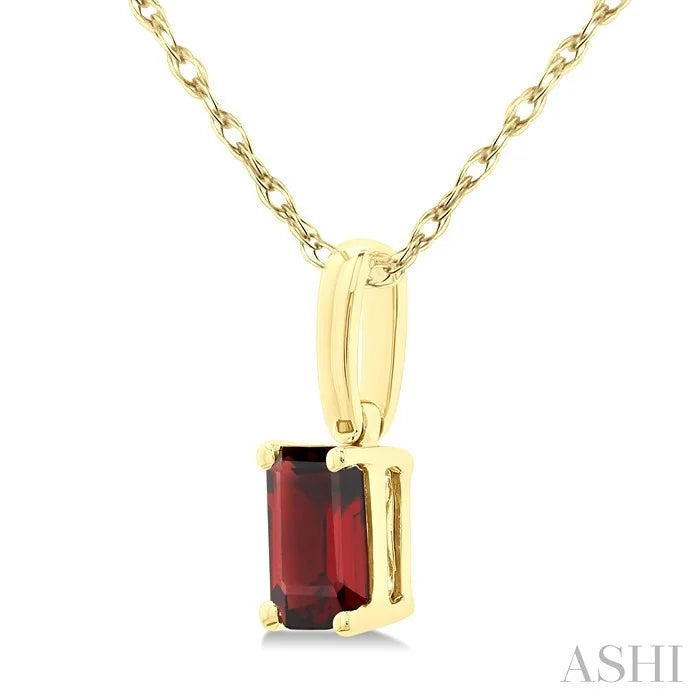 Emerald Shape Gemstone Solitaire Pendant