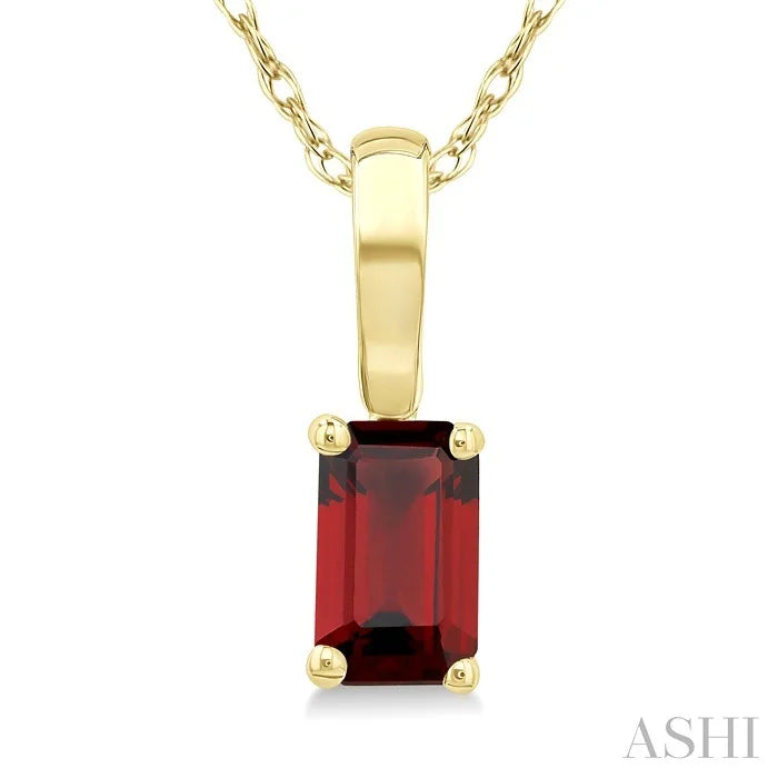 Emerald Shape Gemstone Solitaire Pendant