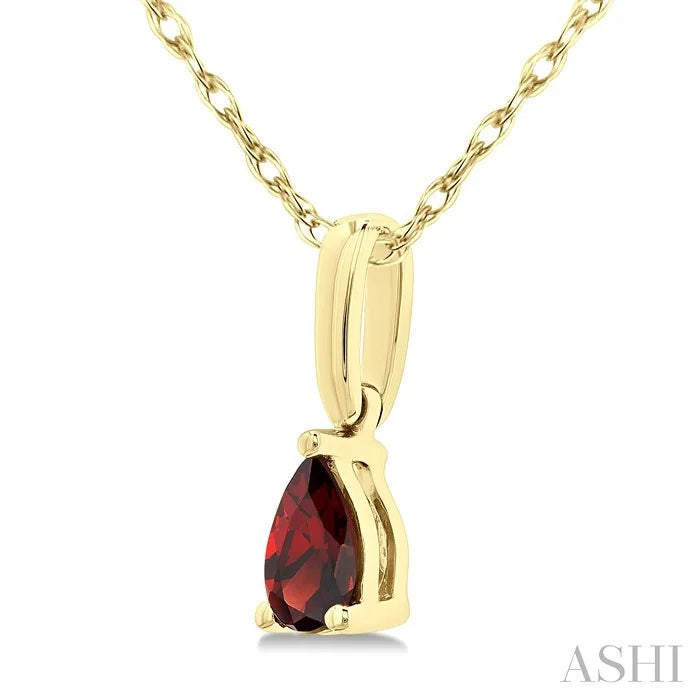 Pear Shape Gemstone Solitaire Pendant