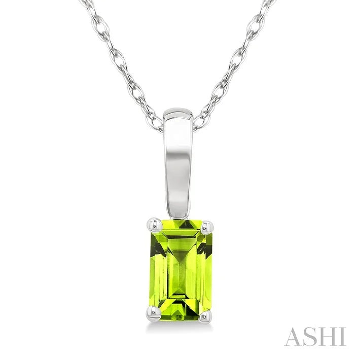Emerald Shape Gemstone Solitaire Pendant