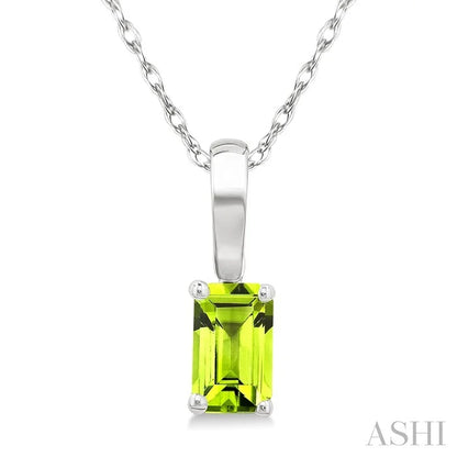 Emerald Shape Gemstone Solitaire Pendant