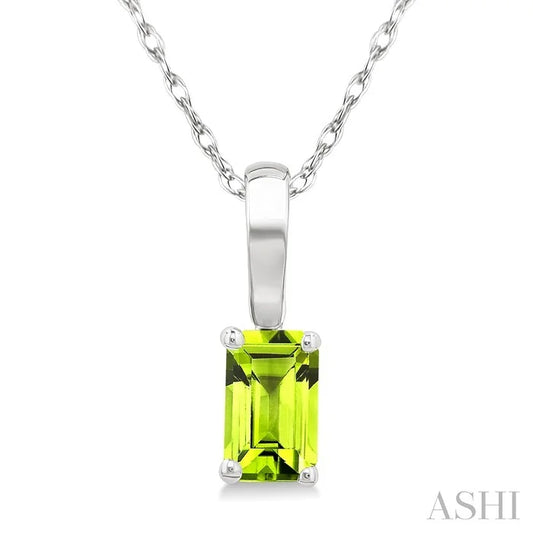 Emerald Shape Gemstone Solitaire Pendant
