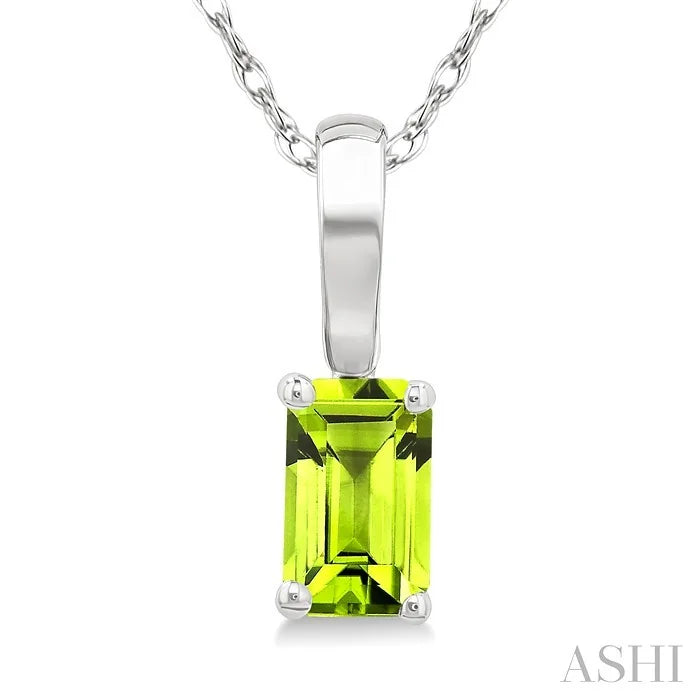 Emerald Shape Gemstone Solitaire Pendant