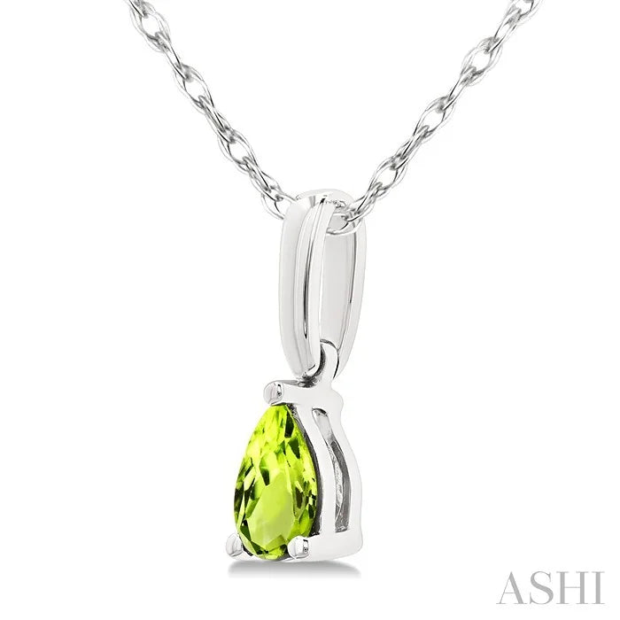 Pear Shape Gemstone Solitaire Pendant