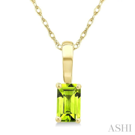 Emerald Shape Gemstone Solitaire Pendant