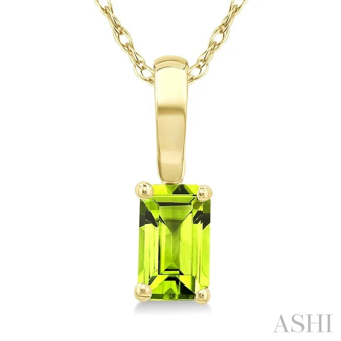 Emerald Shape Gemstone Solitaire Pendant