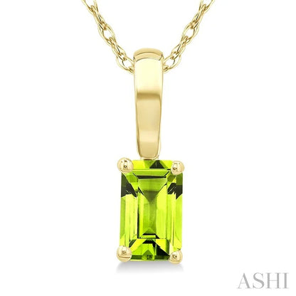 Emerald Shape Gemstone Solitaire Pendant