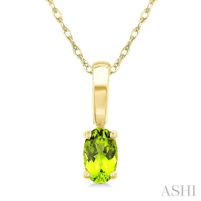 Oval Shape Gemstone Solitaire Pendant
