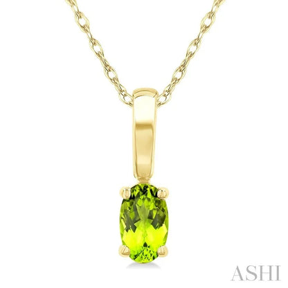 Oval Shape Gemstone Solitaire Pendant