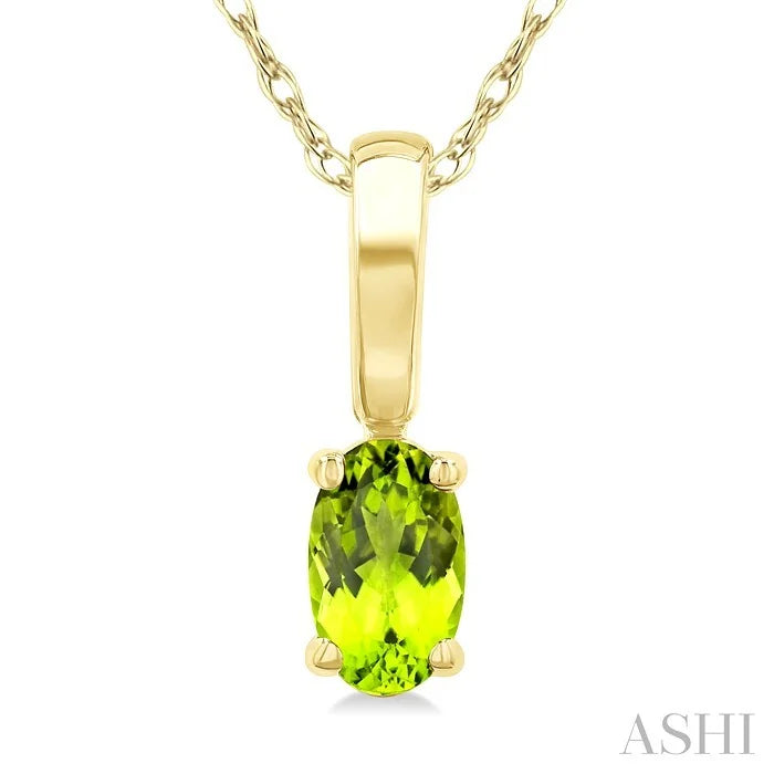 Oval Shape Gemstone Solitaire Pendant
