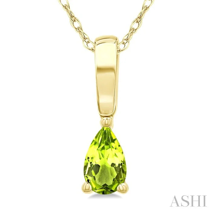 Pear Shape Gemstone Solitaire Pendant