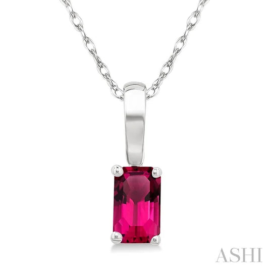 Emerald Shape Gemstone Solitaire Pendant