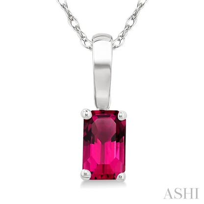Emerald Shape Gemstone Solitaire Pendant