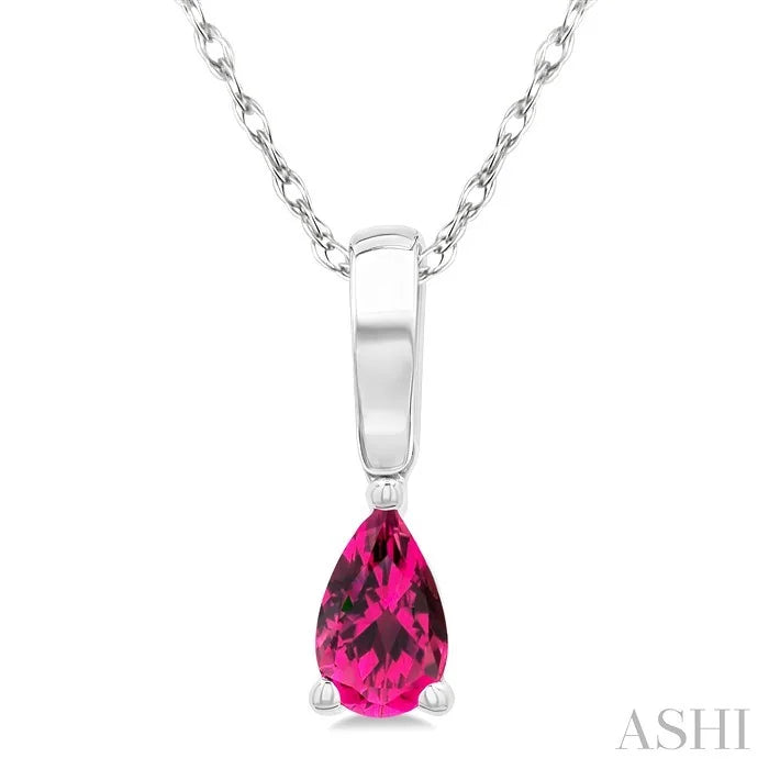 Pear Shape Gemstone Solitaire Pendant