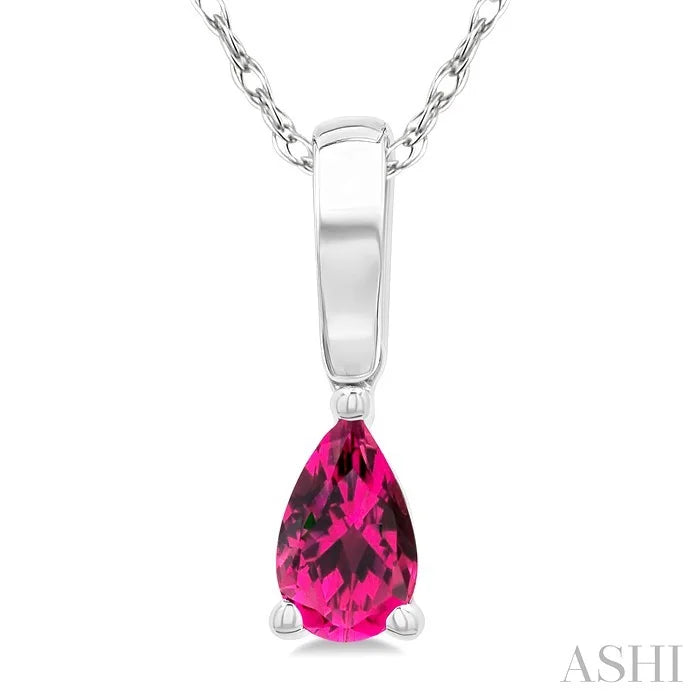 Pear Shape Gemstone Solitaire Pendant