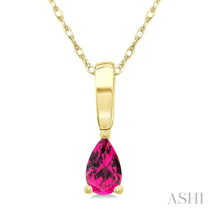 Pear Shape Gemstone Solitaire Pendant