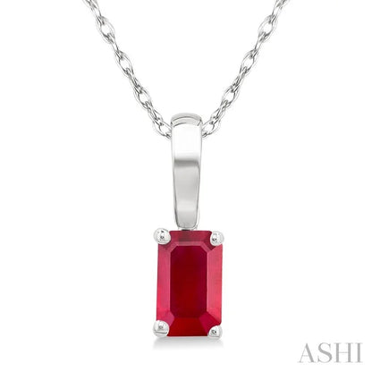 Emerald Shape Gemstone Solitaire Pendant