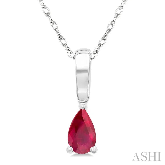 Pear Shape Gemstone Solitaire Pendant