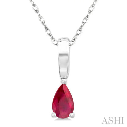 Pear Shape Gemstone Solitaire Pendant