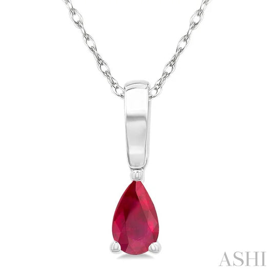 Pear Shape Gemstone Solitaire Pendant