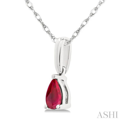 Pear Shape Gemstone Solitaire Pendant